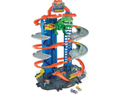 Hot Wheels city garáž s T-rexem