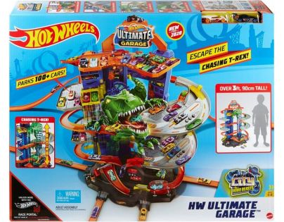 Hot Wheels city garáž s T-rexem