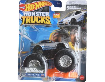 Hot Wheels Monster trucks kaskadérské kousky Fast and Furious Skyline GT R