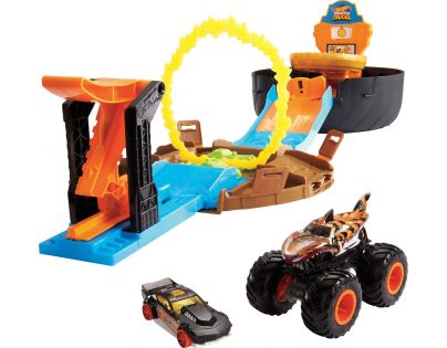 Hot Wheels Monster trucks herní set ohnivý kruh