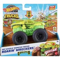 Hot Wheels Monster Trucks svítící a rámusící vrak Gunkster 2023 2