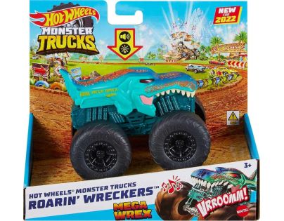 Hot Wheels Monster Trucks svítící a rámusící vrak Mega Wrex