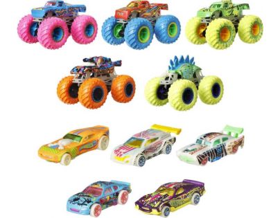 Hot Wheels Monster Trucks svítící ve tmě angličák & truck
