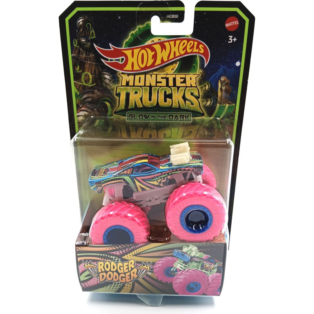 Hot Wheels Monster Trucks svítící ve tmě Rodger Dodger