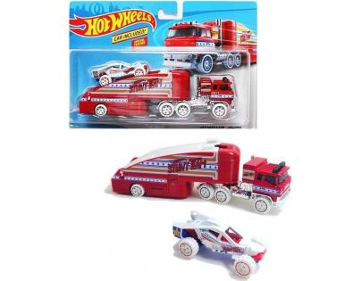 Hot Wheels Náklaďák Stuntin Semi červený