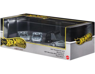Hot Wheels Premium Angličák s týmovým tahačem 3 ks - Závod le Mans