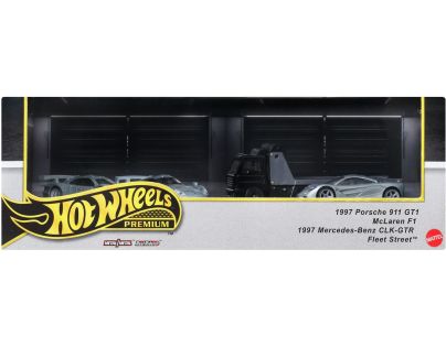 Hot Wheels Premium Angličák s týmovým tahačem 3 ks - Závod le Mans