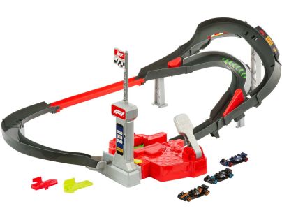 Hot Wheels JDY15 Racing Formule 1 Startovací dráha, F1 sada se 3 angličáky
