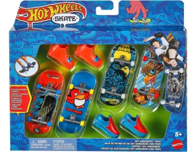 Hot Wheels JBX57 Skate™ set 4 ks fingerboardů a skate bot Tony Hawk
