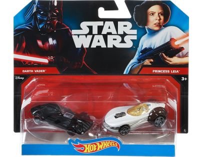 Hot Wheels Star Wars 2ks autíčko Darth Vader a Princess Leia