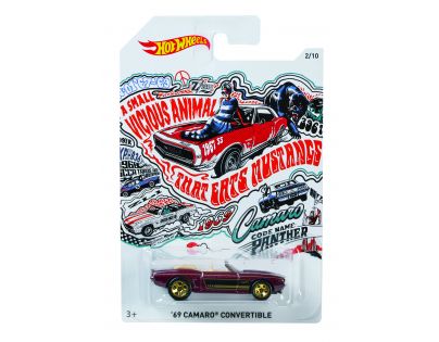 Hot Wheels Tématické auto Prémiová kolekce 69 Camaro Convertible
