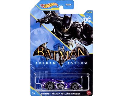 Hot Wheels Tematické auto Batman DC Batman Arkham Asylum Batmobile