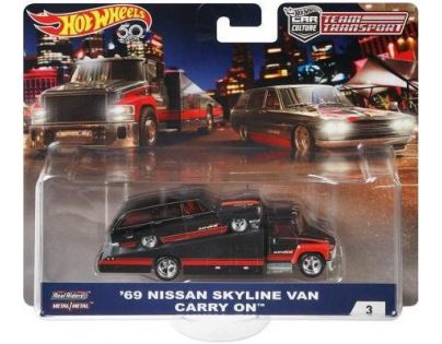Hot Wheels týmový náklaďák 69 Nissan Skyline Van Cary On