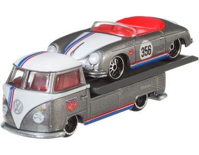 Hot Wheels Týmový náklaďák Volkswagen Transporter T1 Pickup a Porsche 356