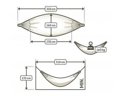 La Siesta Houpací síť Modesta Double Cosy nougat