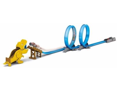 Hrací sada s dráhou, T-Rexem a kovovým autíčkem