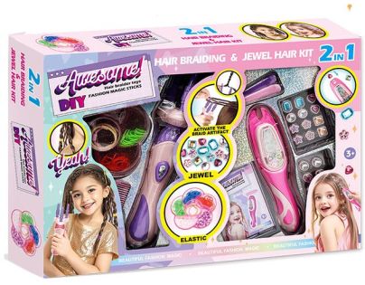 Hrací set na vlasy 2v1 s gumičkami-ozdoby