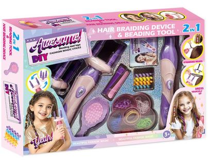 Hrací set na vlasy 2v1 s korálky-gumičky