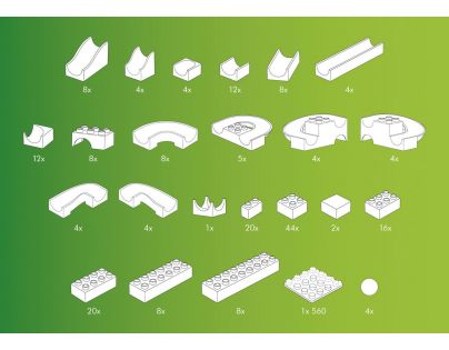 Hubelino Kuličková dráha set s kostkami Maxi 213 ks