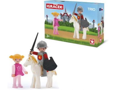 Igráček Trio Princezna, rytíř a bílý kůň
