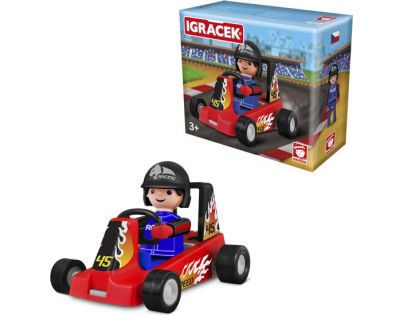 Igráček Závodník s motokárou - červená