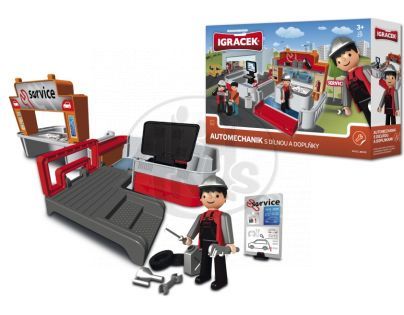 Igráček Automechanik s dílnou a doplňky