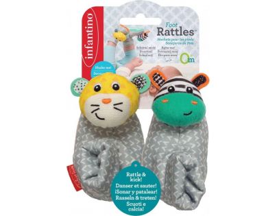 Infantino Chrastítka na nožičky Zebra & Tygr