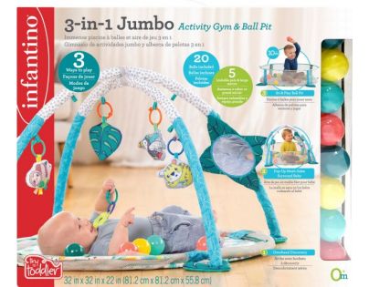 Infantino Hrací deka s hrazdou a ohrádkou 3v1 Jumbo