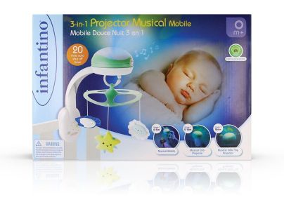 Infantino Hudební kolotoč s projekcí 3v1 zelený