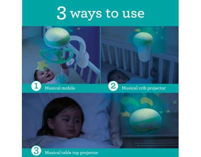 Infantino Hudební kolotoč s projekcí 3v1 zelený