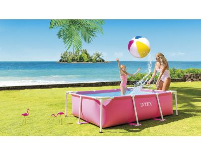 Intex 28266NP Bazén Pink Rectangular Frame 220x150x60 cm - Poškozený obal