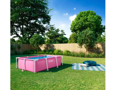 Intex 28266NP Bazén Pink Rectangular Frame 220x150x60 cm - Poškozený obal