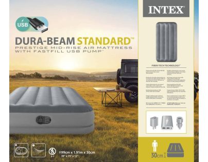 Intex 64112 Nafukovací postel 99 x 191x 30 cm Dura-Beam Twin Prestige - Poškozený obal