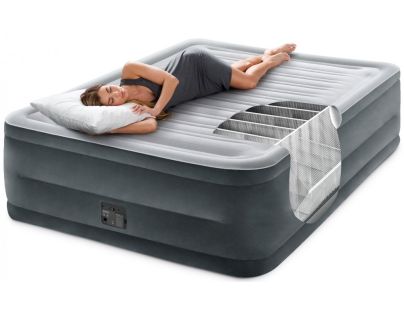 Intex 64418NP Nafukovací postel 152 x 203 x 56 cm - Dura-Beam Queen Comfort plush - Poškozený obal