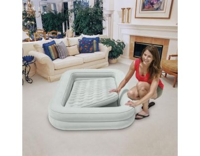 Intex 66810 Nafukovací postel Travel 168 x 107 x 25 cm - Šedá
