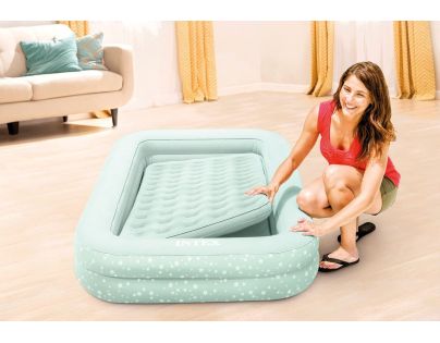 Intex 66810 Dětská nafukovací postel Travel světle zelená s hvězdičkami - Poškozený obal