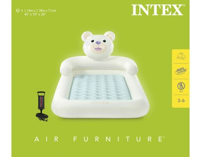 Intex 66814NP Nafukovací cestovní postel pro děti 114 x 178 x 71 cm - Medvěd