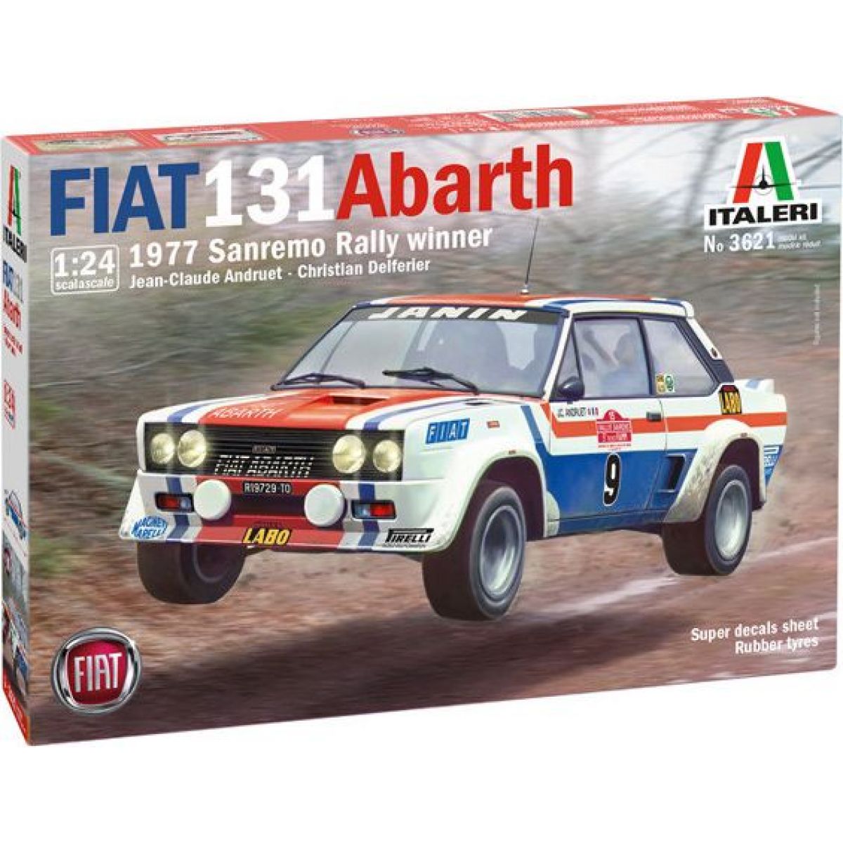 Italeri Model Kit auto 3621 Fiat 131 Abarth 1977 San Remo Rally Winter (1:24)