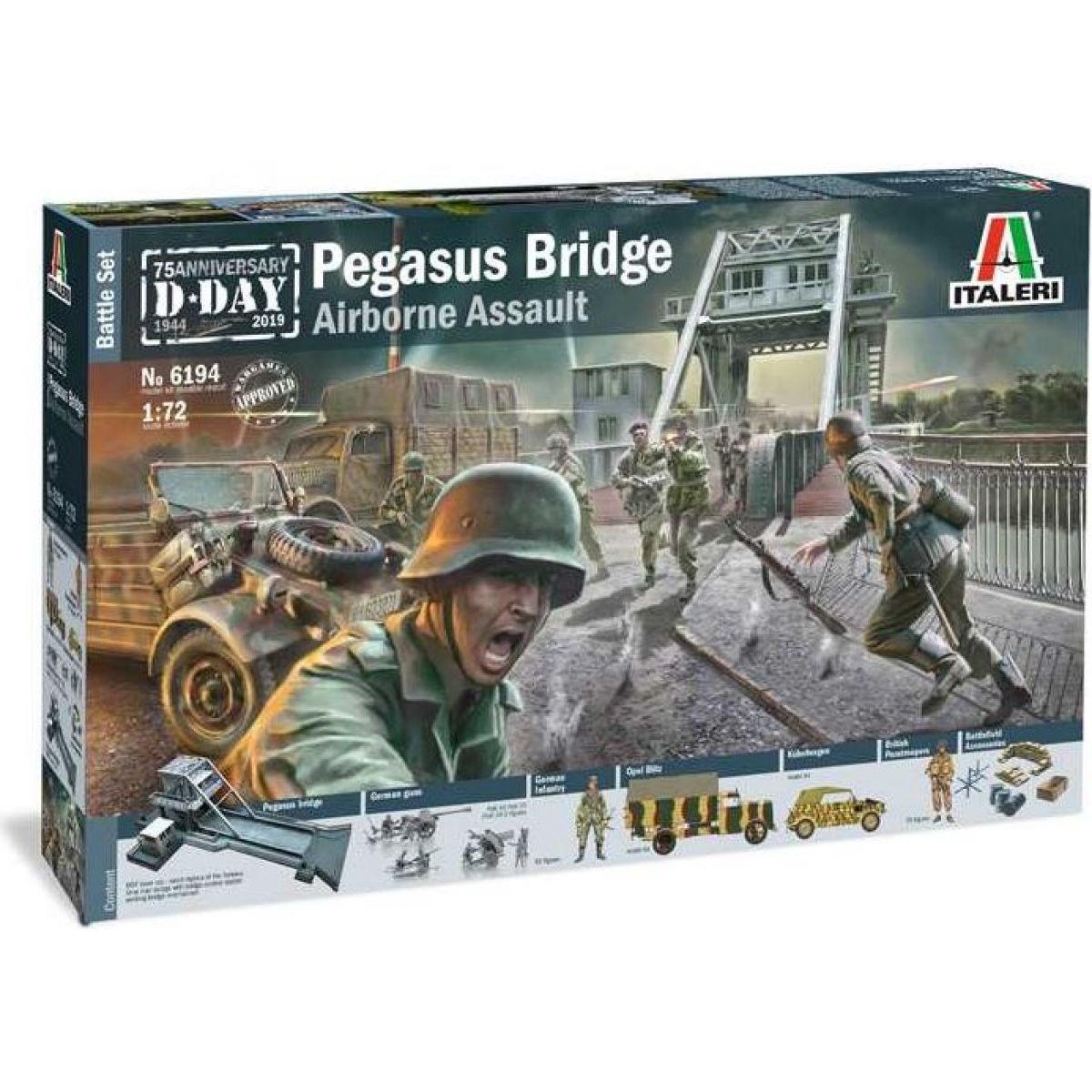 Italeri Model Kit diorama 6194 Pegasus Bridge Airborne Assault 1:72