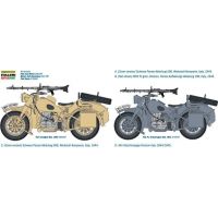 Italeri Model Kit military German Military Motorcycle with Sidecar 1:9 4