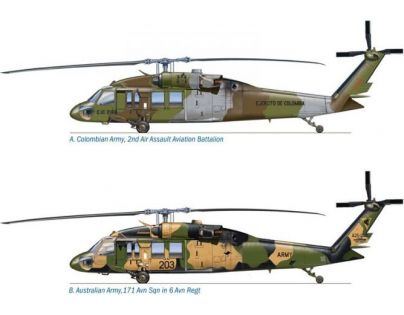 Italeri Model Kit vrtulník UH-60 MH-60 Black Hawk Night Raid