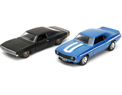 Jada Rychle a zběsile Twin Pack Chevrolet Camaro 1969 a Dodge Charge Wide Body 1968, 1:32 Wave