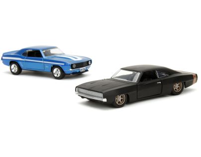 Jada Rychle a zběsile Twin Pack Chevrolet Camaro 1969 a Dodge Charge Wide Body 1968, 1:32 Wave