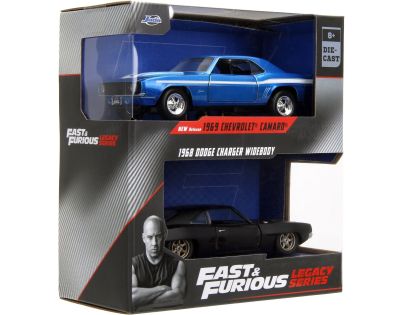 Jada Rychle a zběsile Twin Pack Chevrolet Camaro 1969 a Dodge Charge Wide Body 1968, 1:32 Wave