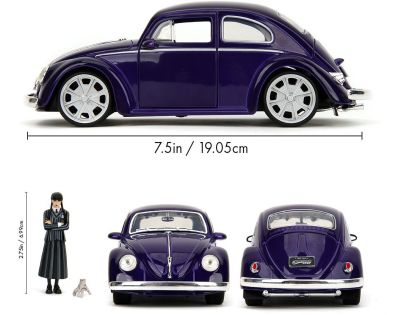 Jada Wednesday auto 1972 VW Beetle 1:24 a figurka Wednesday