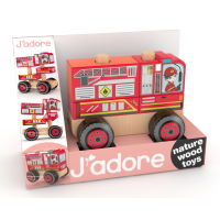 J'ADORE Hasičské auto dřevěná skládačka 2