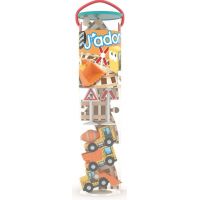 J'adore Hrací set s kolejemi Stavební stroje 15 ks 2