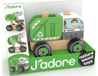 J'ADORE Popelářské auto dřevěná skládačka