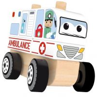 J'adore Skládací Dřevěné auto Ambulance