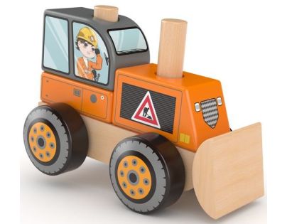 J'ADORE Stavební auto dřevěná skládačka